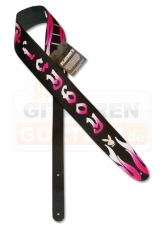 Clayton Playboy Leder Gitarrengurt PinkFire