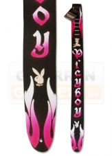 Clayton Playboy Leder Gitarrengurt PinkFire